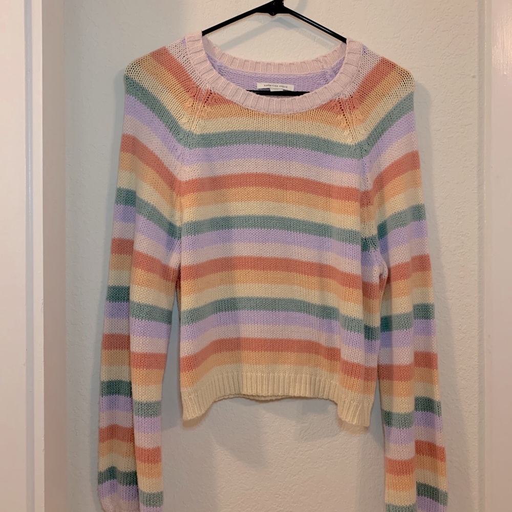 American Eagle Outfitters Pastel Rainbow Sweater